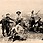Anonym: Skupina umělců ztvárňujících panorama bitvy u Lipan, 1898